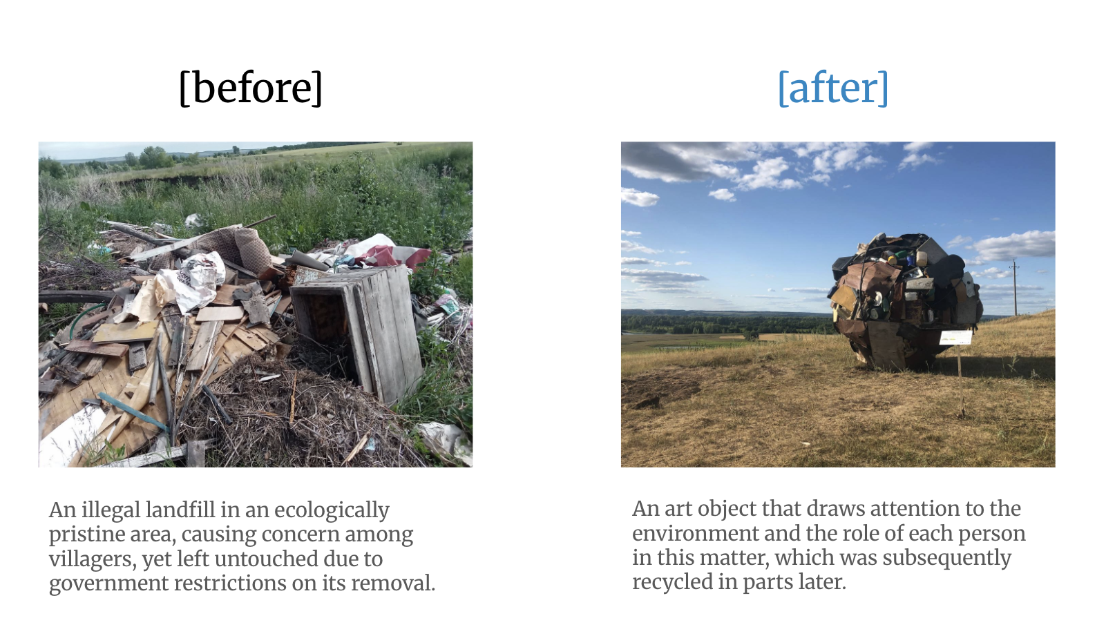 Discarded materials at the landfill